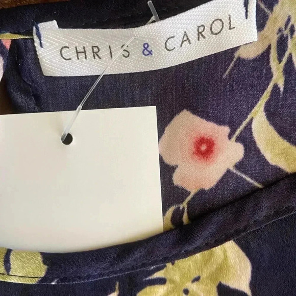 Chris & Carol navy blue floral tank top - Picture 5 of 6